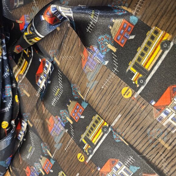 Teachers Scarf Schools and Busses 58"X14" - Picture 3 of 5